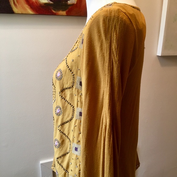 Free People beaded bell sleeve top - Picture 4 of 8